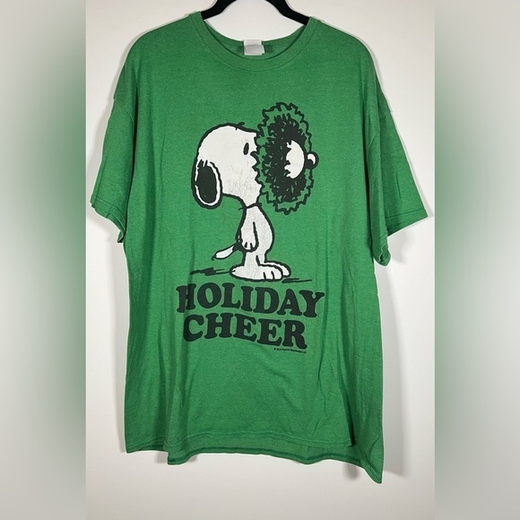 Delta Other - Christmas Snoopy green Delta Proweight tshirt sz XL comfy holiday cheer